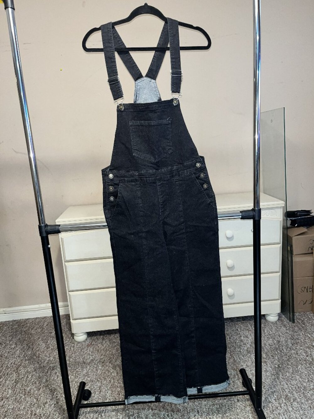 Women's Loose Fit Pocketed Wide Leg Casual Denim Jumpsuit